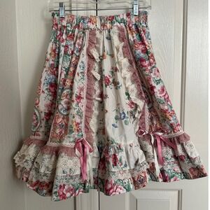 Fun & Fancy Originals Vintage Romantic Floral Circle Skirt Waist 12" Unstretched